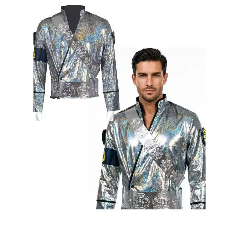 Exclusivo Traje Hecho a Mano de Michael Jackson, Conjunto de Chaqueta y Cinturón Brillante para Espectáculos, Regalo, Imitación, Colección de Estrellas de la Música