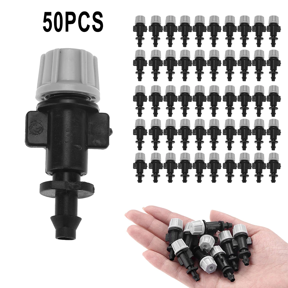 50 Water Misters for Drip Irrigation Tubing with Spray Coverage Diameter 0.7 to 0.9 Meter and Length Approx 4.2cm for Garden Use