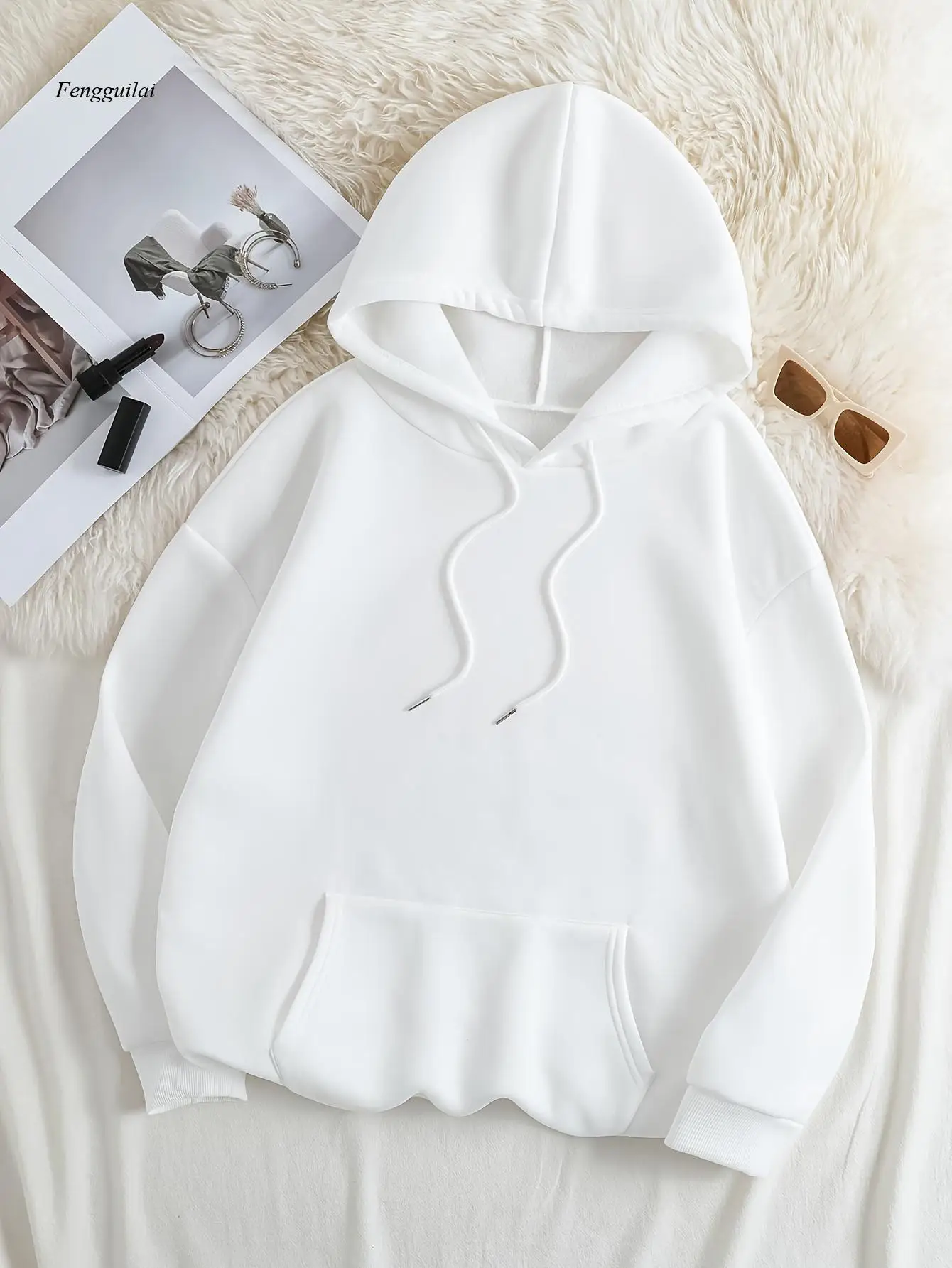 เสื้อฮู้ดลายหนอน - ลายหนอนน่ารัก - เสื้อสเวตเชิ้ตมีเชือกผูก - เสื้อผ้าลำลองสำหรับฤดูใบไม้ร่วง/ฤดูหนาว