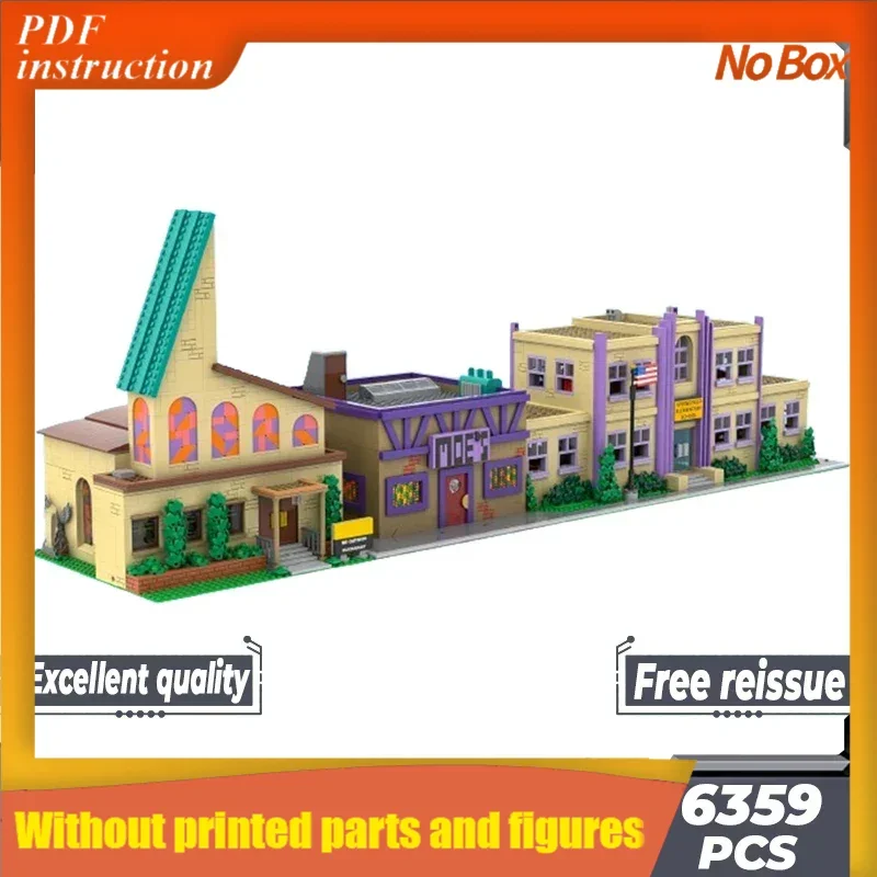 Christmas City Street View Model MOC Building Bricks Springfield Architecture Technology Modular Block DIY Set Toy Gift Assembl