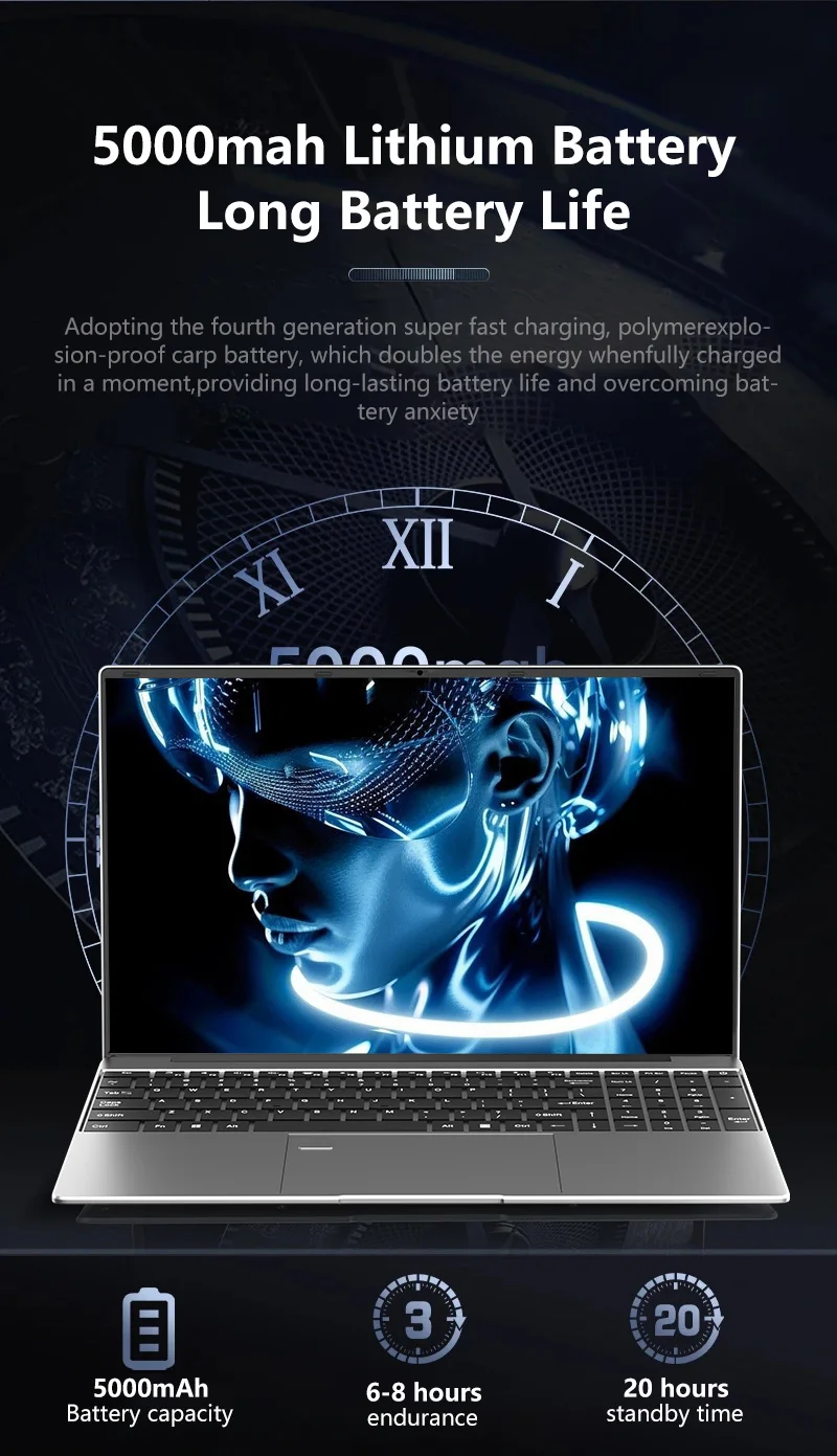 NAIWO 15.6 Gaming laptop with Intel Core I9-10980HK 32GB RAM 512GB 1TB 2TB SSD WiFi 6 Windows 11 PRO high-performance laptop