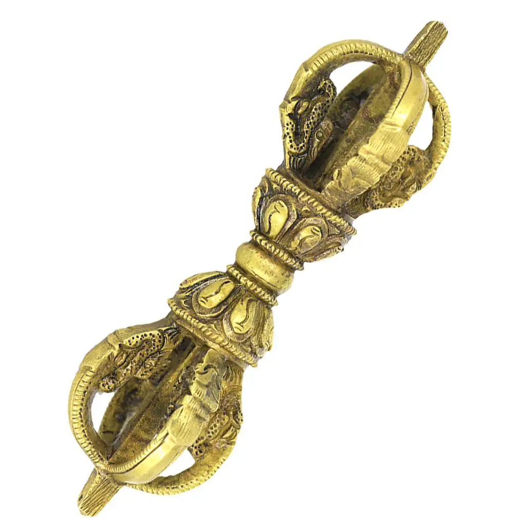 Buddhist Dorje Vajra Copper Alloy Tibetan Amulet Home Decor Craft Collectible for Meditation Room