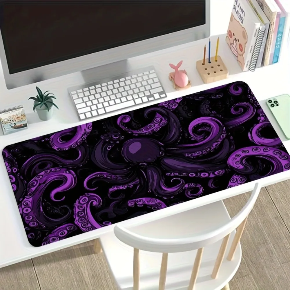 Purple Octopus Tentacles Large Gaming Mouse Pad | Non-Slip Washable Extra-Long Mat for Gamers Office Decor