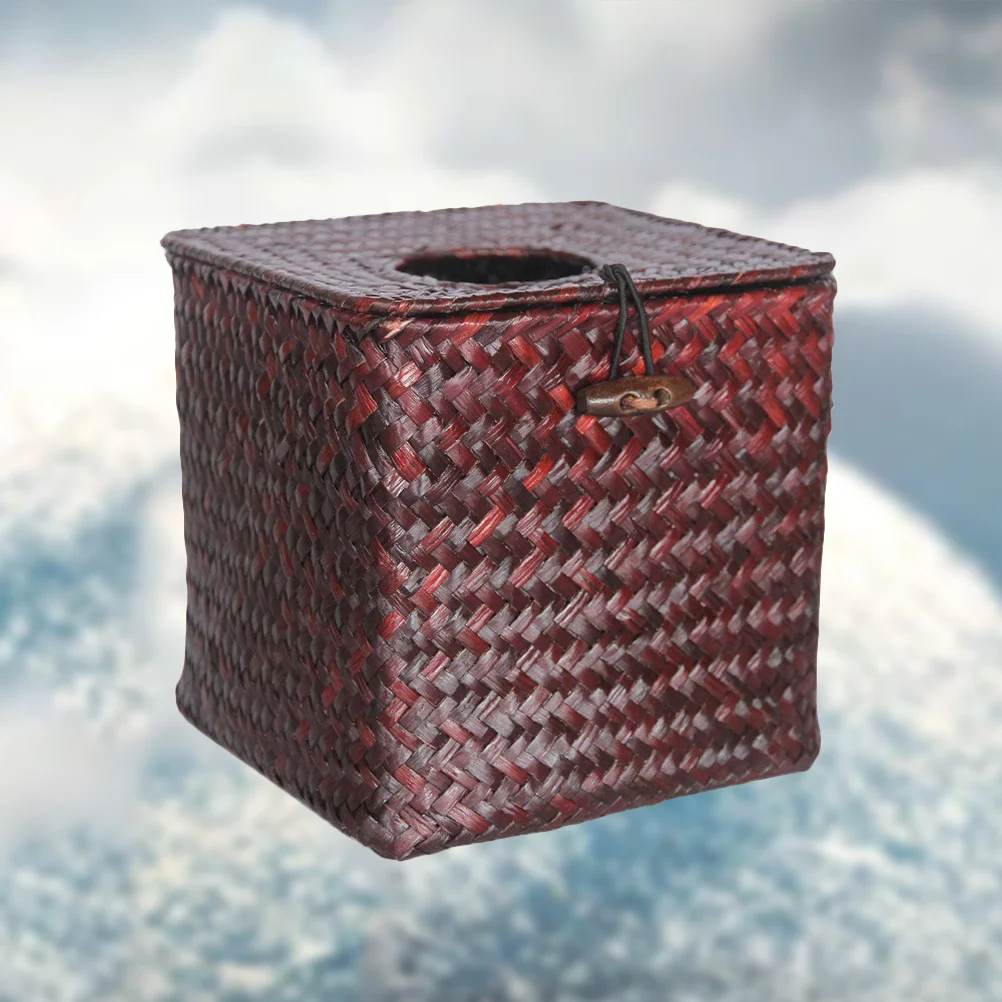 

5Pcs Tissue Box Handwoven Seagrass Napkin Holder Paper Cover Easy Refill for Office Car Room Tissue Box Seagrass Napkin Holder