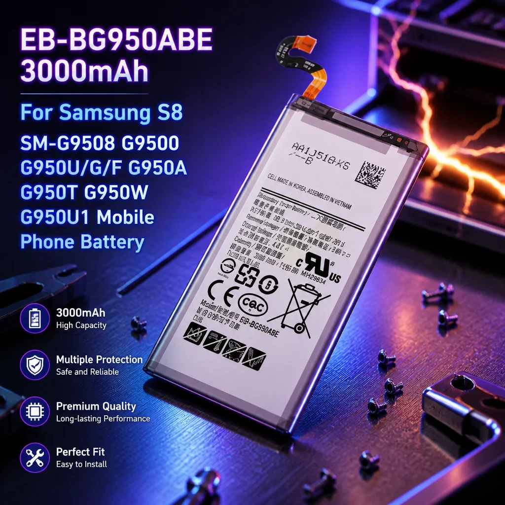 Upgrade EB-BG950ABE 3000mAh 3.85V Battery for Samsung S8 SM-G9508 G9500 G950U/G/F G950A G950T G950W G950U1 Mobile Phone Battery