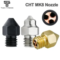 Twotrees MK8 CHT Nozzle Hardend Steel brass Bimetallic 0.4 0.6 0.8mm High Flow Clone CHT Nozzles for Ender 3 Ender 5 3d printer