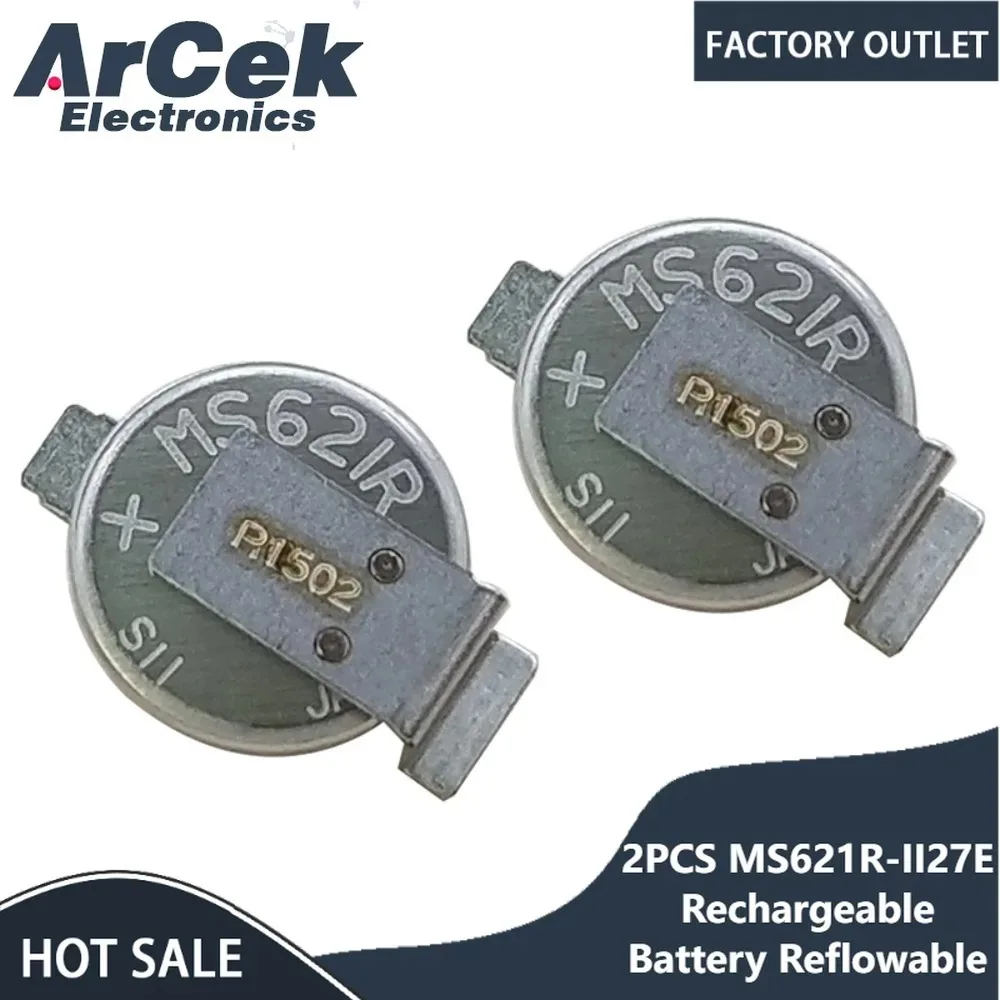 2 Buah Baterai Isi Ulang MS621R-II27E untuk Baterai 3V Cadangan Isi Ulang SII SEIKO