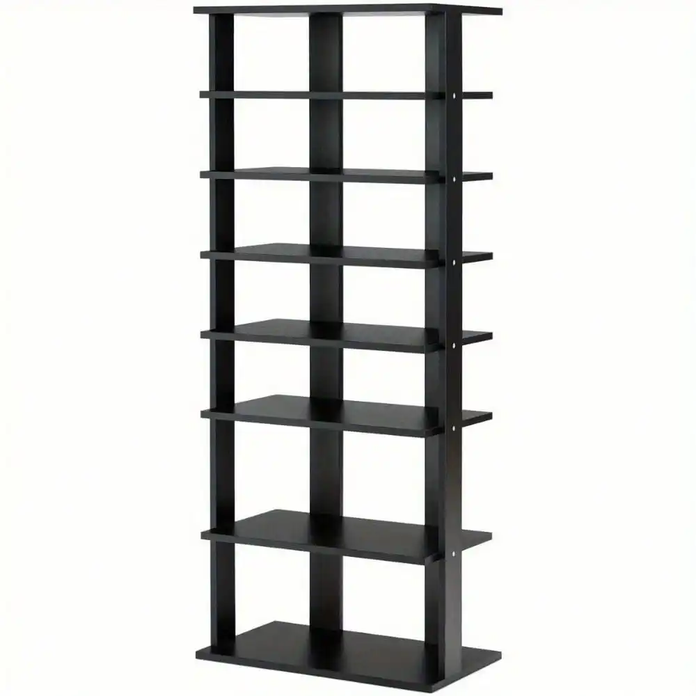 7-Tier Double Shoe Rack Free Standing Storage Cabinet Space Saver Tower Patented