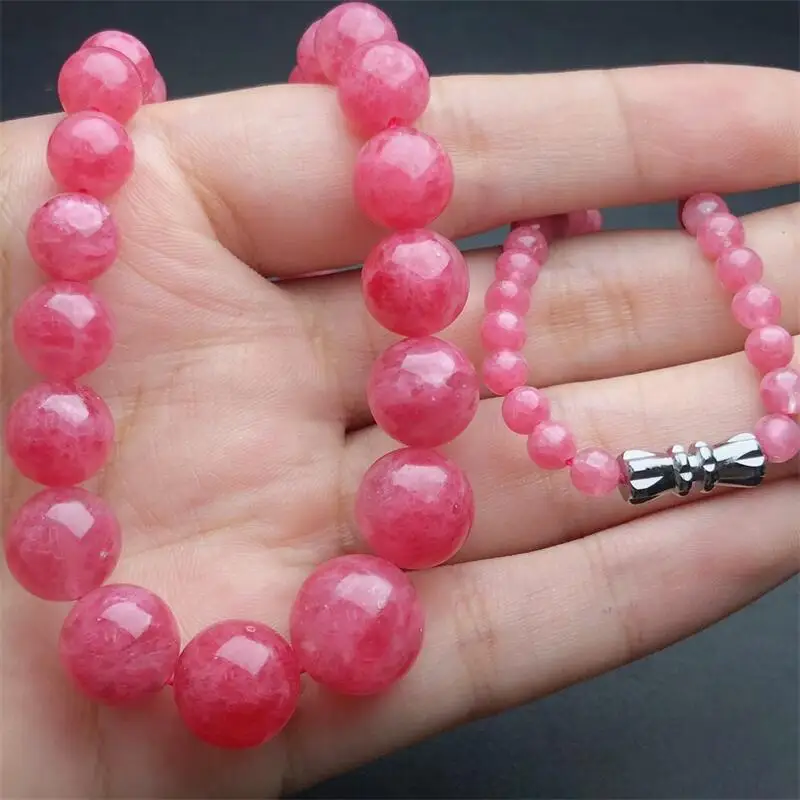 

Natural Rhodonite Necklace Fashion Crystal Quartz Gemstone Jewelry Reiki Healing Gift For Women 1pcs 4-13MM