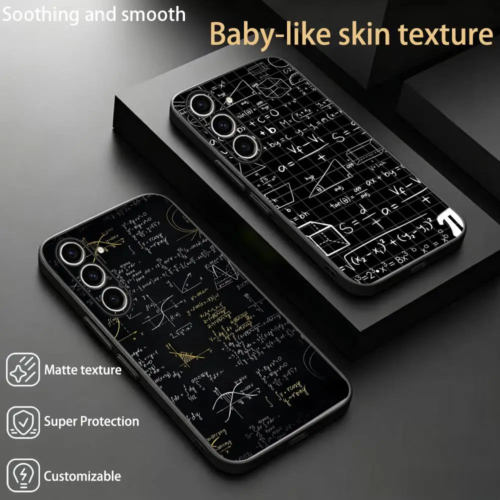 Formula equation Cool ins pattern  Phone Case For Samsung Galaxy S26 S25 S24 S23 S22 S21 Plus Ultra Note20 Soft Black