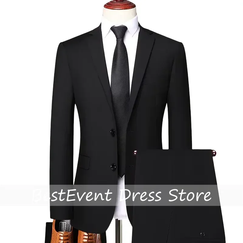 Blazer Pants Men's Fashion Business Casual Outdoor Gentleman Trend Single Breasted Wedding Slimfit British Style Suit Customized