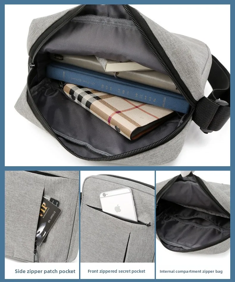 New Men's Single-shoulder Crossbody Bag, Large-capacity Wear-resistant Small Square Bag, Simple and Casual Single-shoulder Bag
