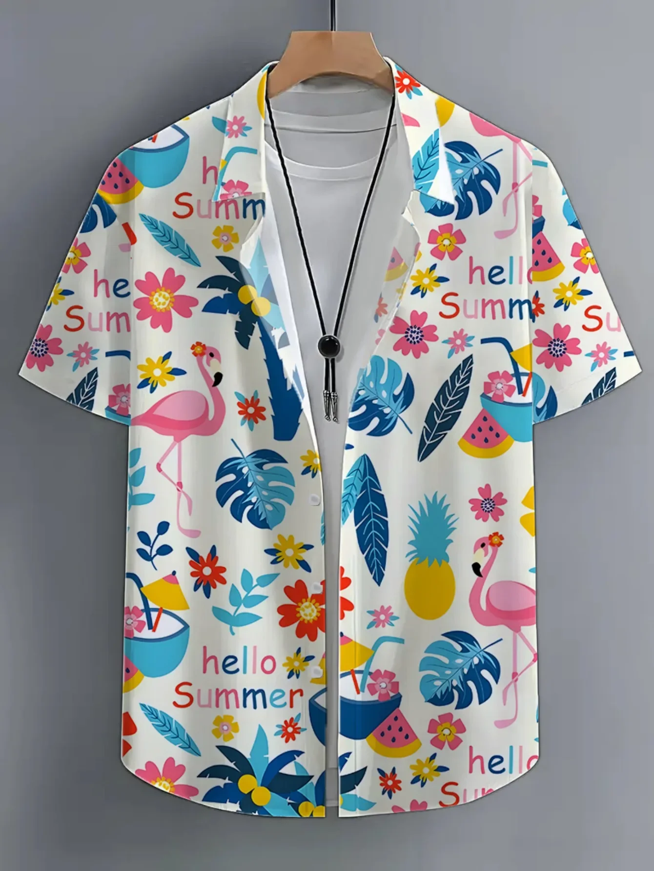 Summer Casual Men's Hawaiian Shirt Man Short Sleeve Fashion Floral Print Lightweight Breathable Beach Holiday Party Shirts