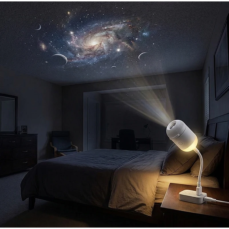 2026 Mini Star Projector Decor for Bedroom 2 in 1 Galaxy Shining Lamp USB Atmosphere Lamp for Home Car Decor Special Gift