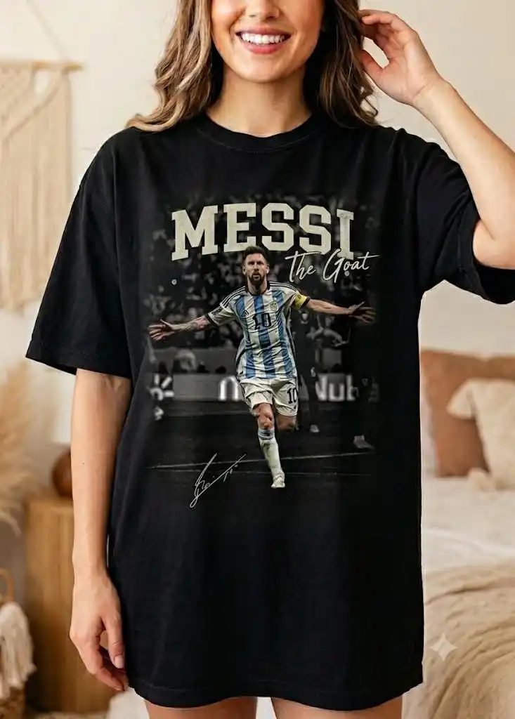 Vintage Lionel Messi Shirt Football Soccer Custom Design High Quality Argentina Inter Miami T Shirt