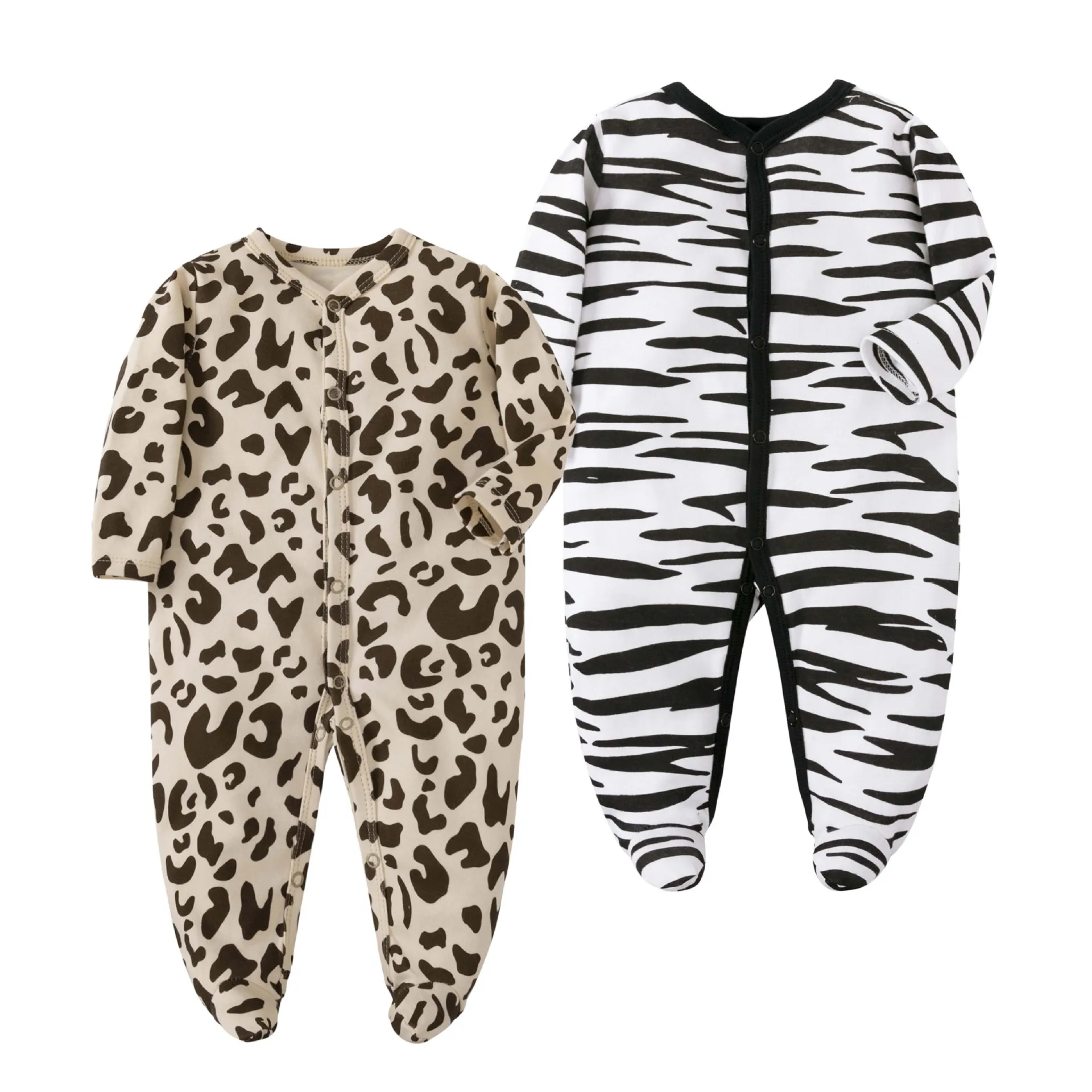 Newborn Baby Clothes 0 3 Months Romper Leopard Overalls Bodysuit Outfit Toddler Boy Girl Onesies Kid Jumpsuit Sleepwear Coverall