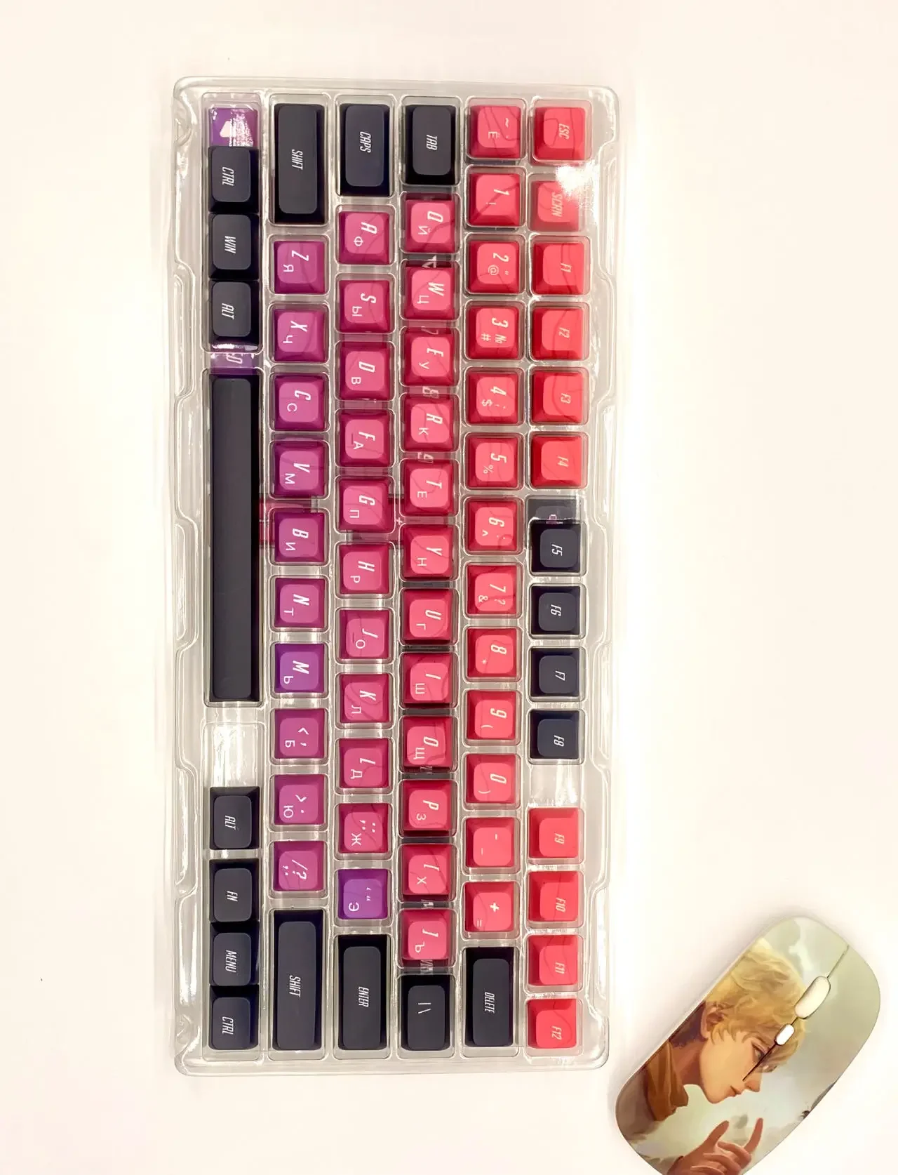 

GMK смузи высокого качества XDA красный темный узор зеленый и синий пятисторонняя горячая сублимация 87 клавиш клавиатура колпачок 116 клавиш