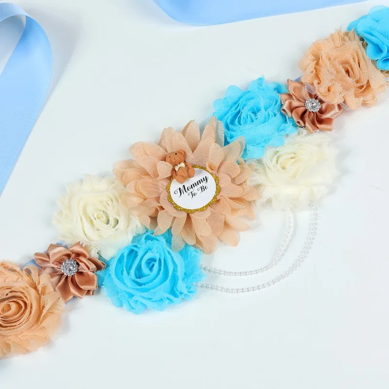 محاكاة زهرة الأمومة حزام حفلة ترحيب الوليد الخصر ختم شارة مجموعة