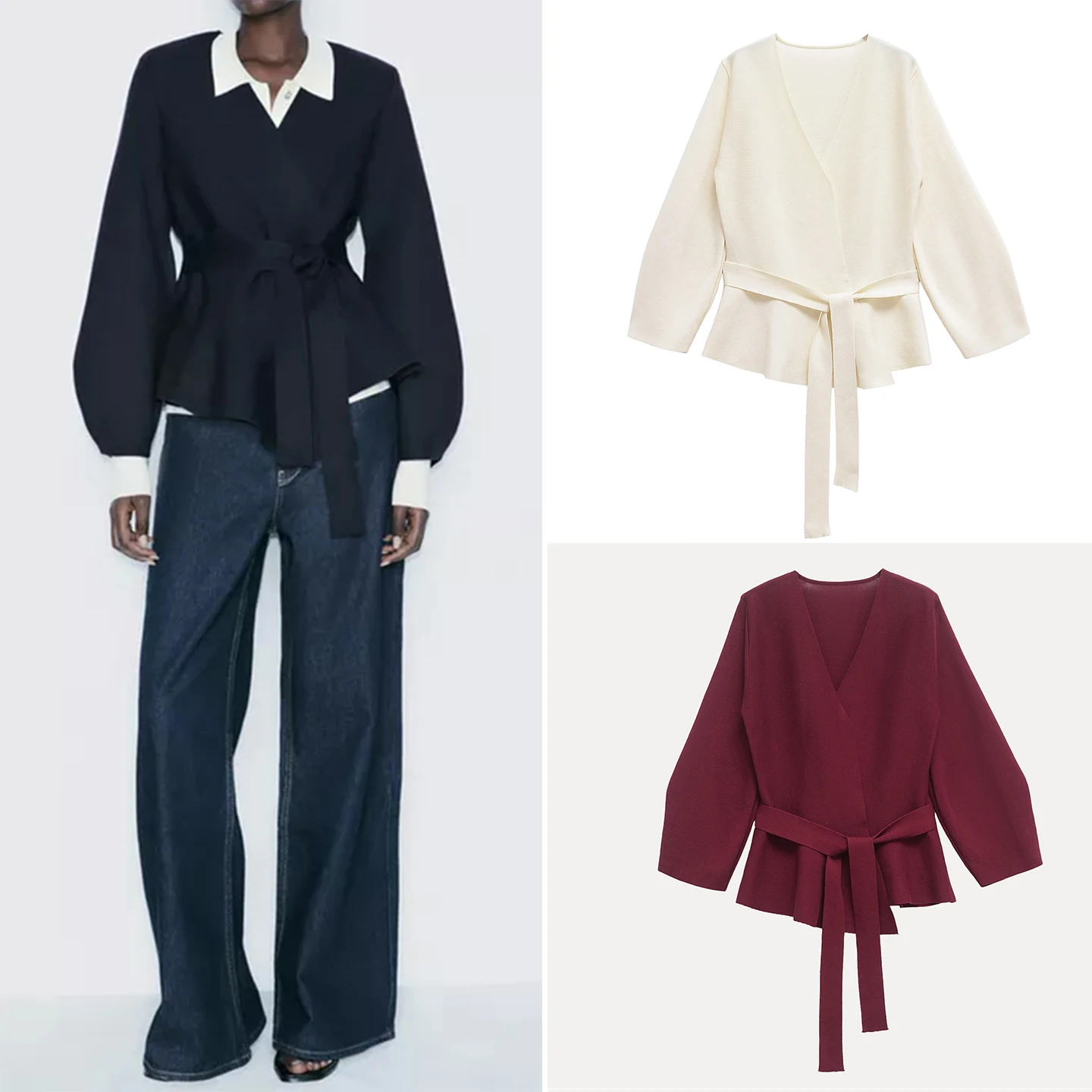 

Модный разноцветный женский вязаный жилет с поясом и подплечниками, весна-осень, новинка, бренд Z, для повседневной носки