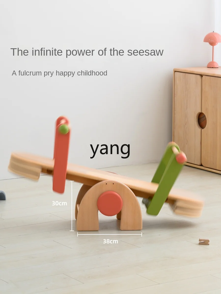 L'm'm Children's Balance Seesaw Indoor Double Solid Wood Bench Shoe Changing Stool