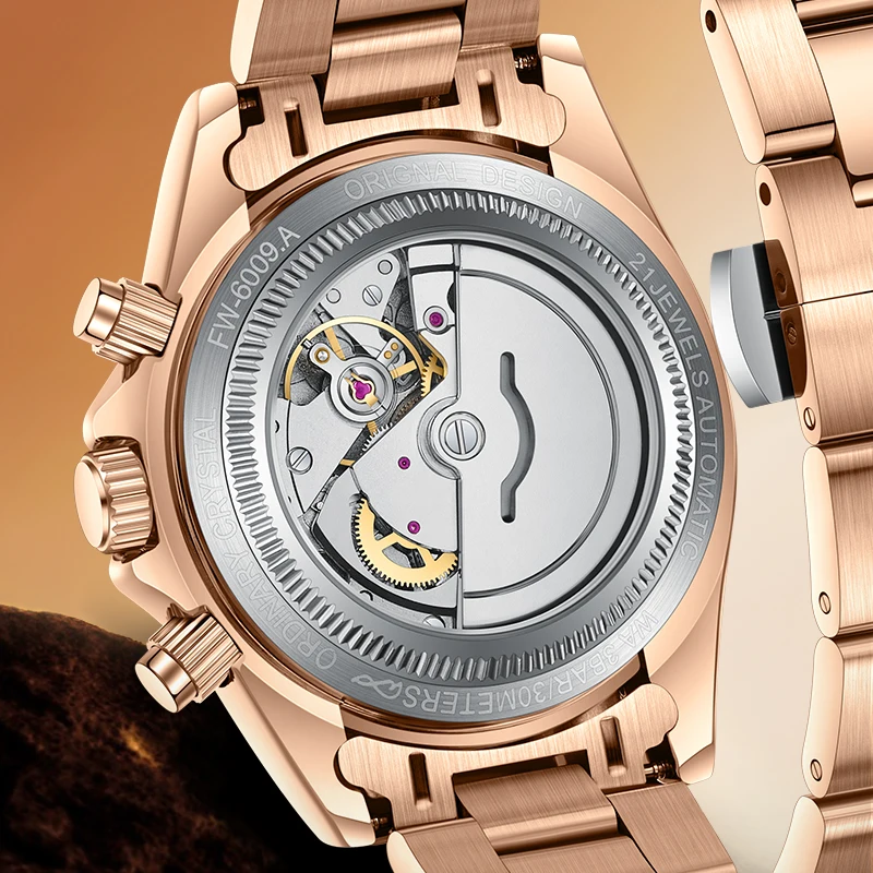 Mark fairwhale New Men's Watches Automatic Movement Mechanical Watches Top Luxury Diamond Design Tourbillon Waterproof Watches