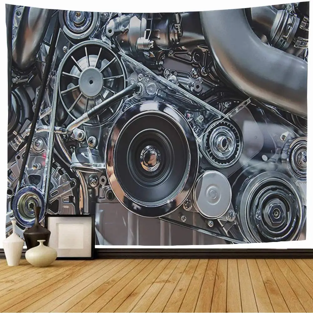 Industrial Tapestry Mechanical Gears Device Tapestry Steampunk Style Tapestry Wall Hanging Decor for Bedroom Living Room Dorm