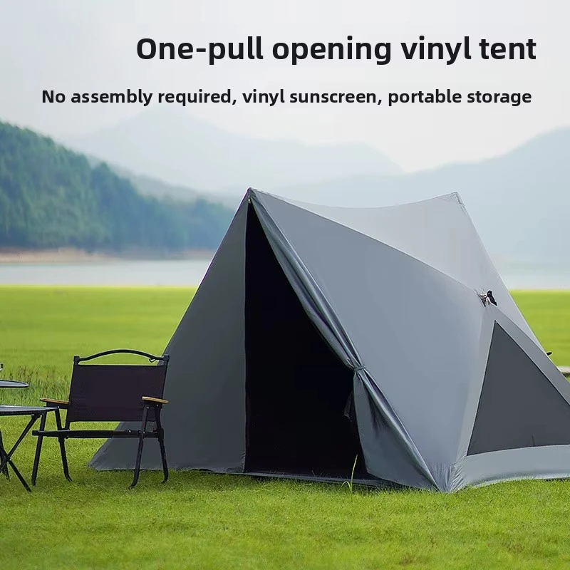 Beach Tent Triangle Portable Outdoor Camping Automatic Quick Opening Sun Protection Oxford Cloth Four Seasons Waterproof