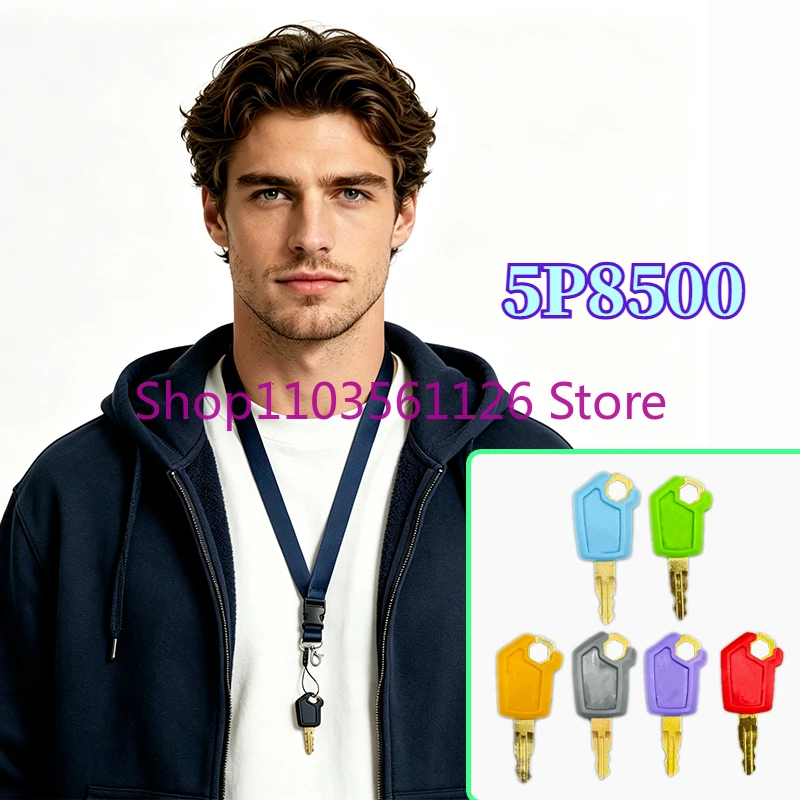 2/5/10pcs Key For 5P8500 Heavy Equipment keys excavator ignition key Excavator accessories Switches Keychain Key Rope New