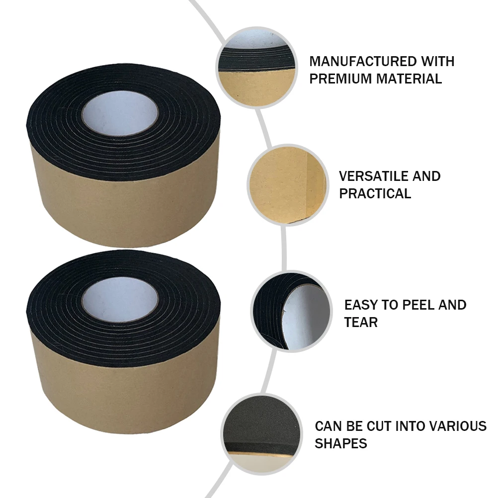 2 لفات من شريط إسفنجي مضاد للاهتزاز لعزل نافذة الباب وعازل للصوت وتجريد الطقس #6