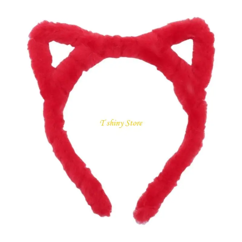 N58F Sweet Kitten Ears Hair Hoop Eye-catching Cosplay Stylish Leopard Print Headwear