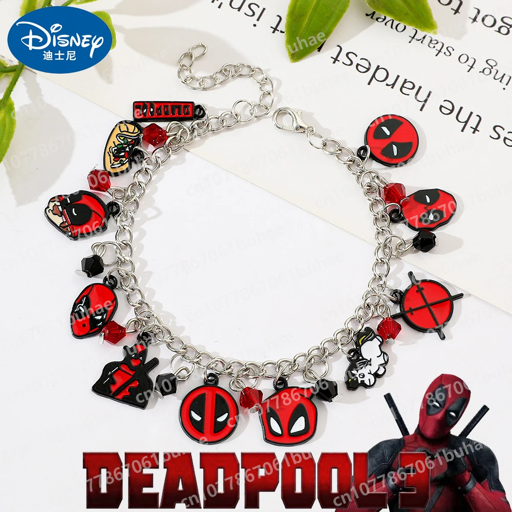 

Disney Movie Deadpool 3 Bracelet Anime Wolverine Splicing Love Metal Pendant Gift Jewelry Fans and Friends for Men Women