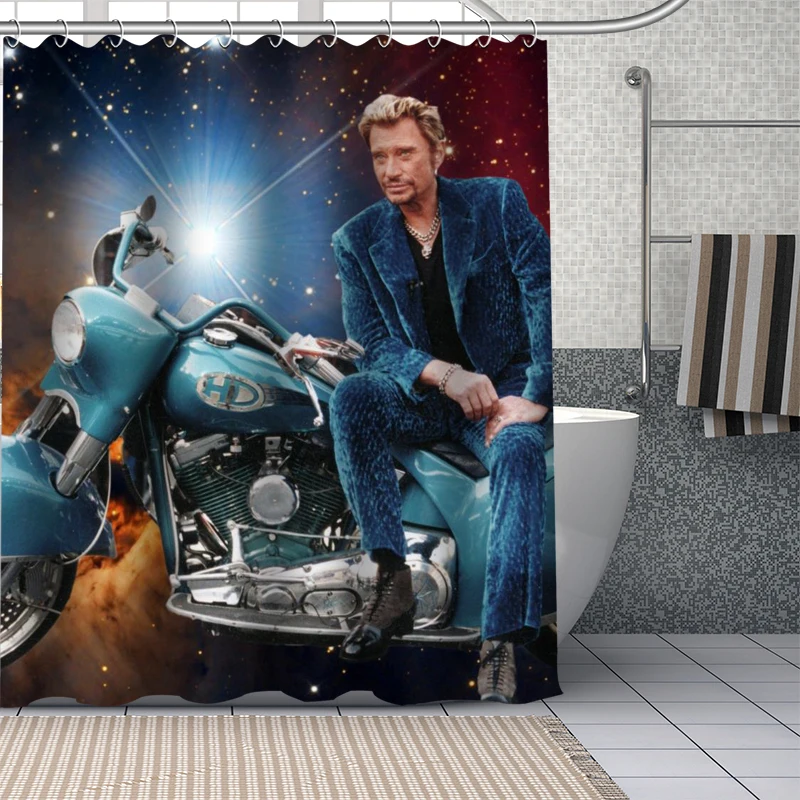 Custom Funny Johnny Hallyday Shower Curtain Waterproof Bathroom Polyester Fabric Bathroom Curtain With Hooks 0826