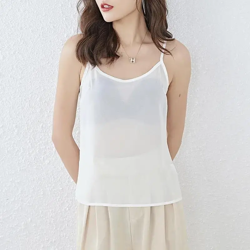 Summer Sexy Tank Top Women Crop Tops Y2k Streetwear Lightweight T-shirts Casual Sleeveless Shirt Black White Women Clothing