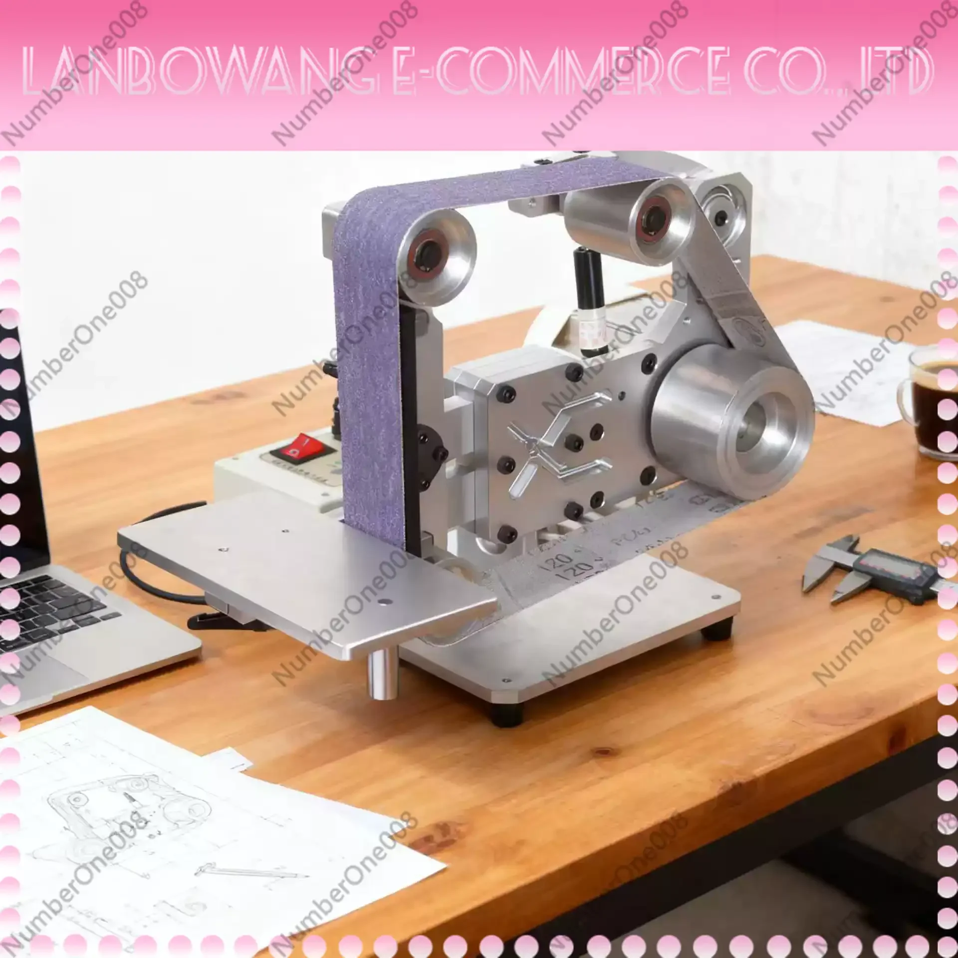 Industrial Belt Sander 915x50mm, Vertical Horizontal Wood Metal Grinding Machine with High Power