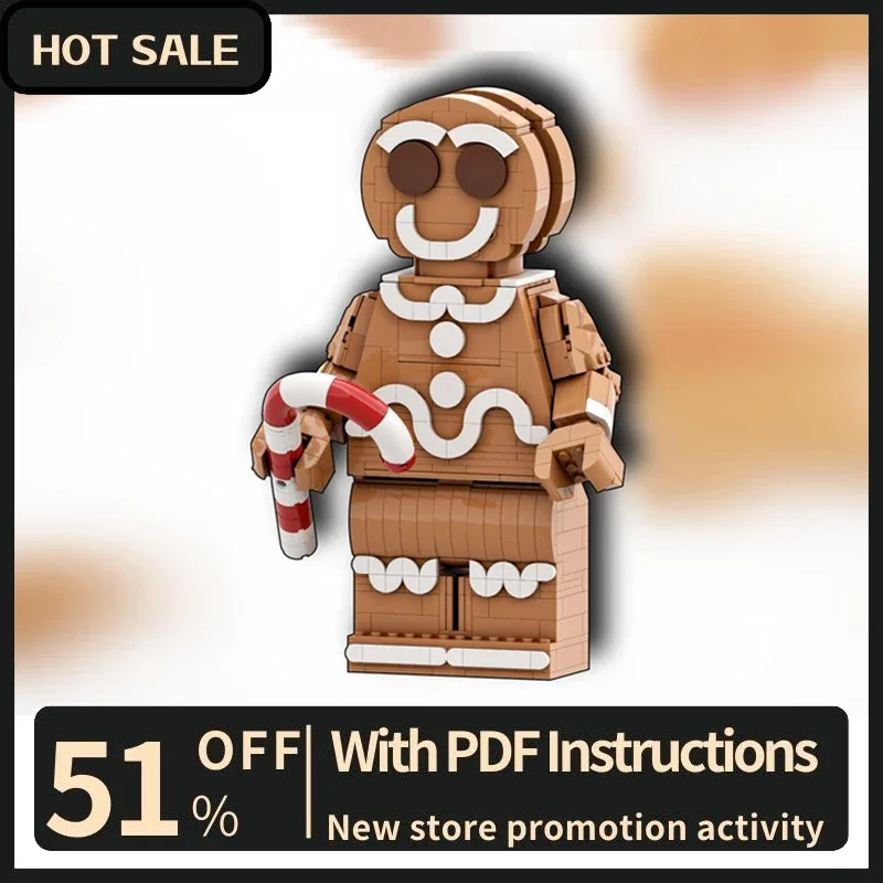 Image of Neue 835-teilige Weihnachtsfiguren-Serie Moc Lebkuchenmann Modellbausatz Individuelles Puzzle DIY Kreative Idee Spielzeug Geburtstagsgeschenke
