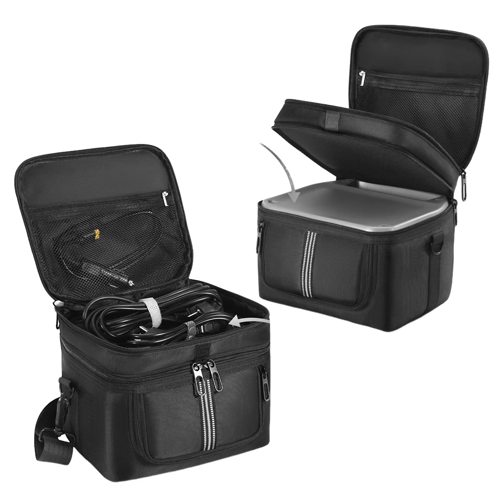 Carrying Case for Ef Ecoflow River 2 Travel Storage Bag Protective Case Dustproof Multiple Pockets with Shoulder Strap & Handle