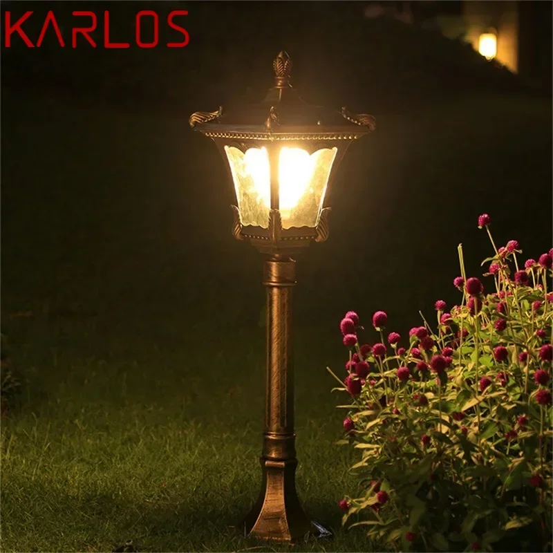 KARLOS Outdoor Lawn Lights Retro Brown Garden Lamp LED Waterproof IP65 Home Decorative for Duplex