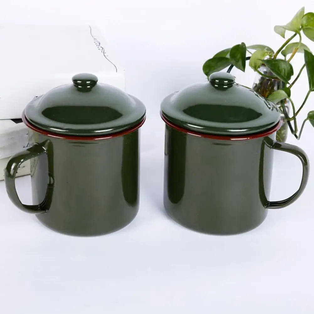 360/500/660ML Milk Cup Anti-rust Healthy Eco-friendly Retro Water Mug with Lid Household Supplies