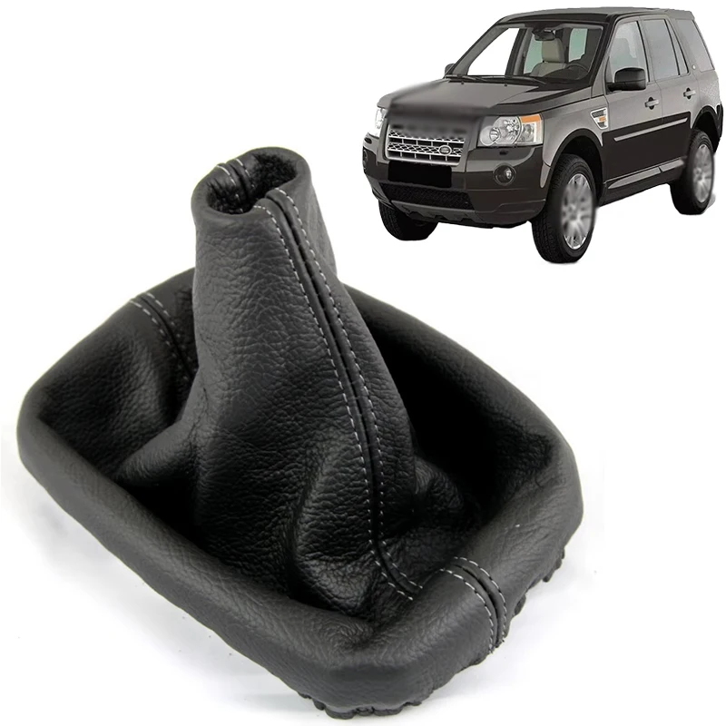 1Pc Gear Lever Dust Cover Manual Black Stitch Gear Stick Gaiter Leather For Land Rover Freelander Mk2 2006-2014 Car Accessories