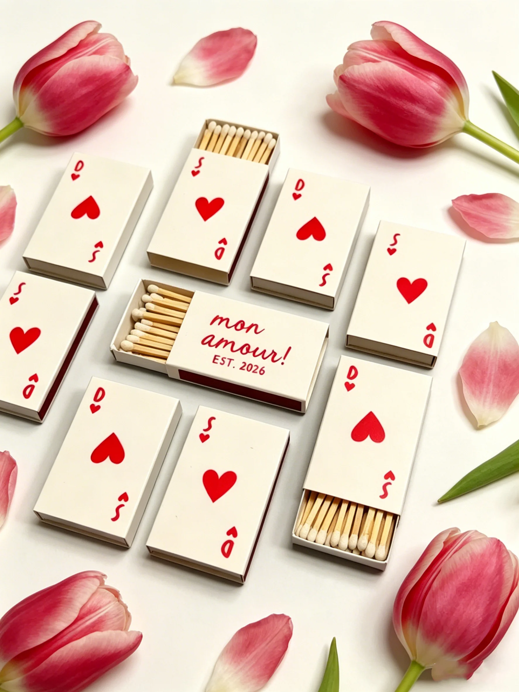 

Персонализированные свадебные коробочки для спичек Mon Amour Ace of Hearts для девичника и свадебных подарков