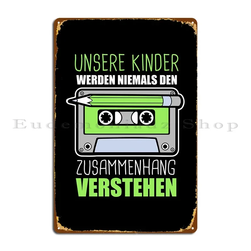 الألمانية 90s كاسيت علامة معدنية خمر نادي الكهف جدار ديكور مخصص تين تسجيل ملصق