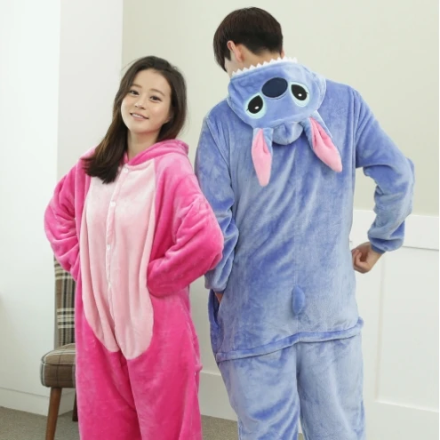 

Flannel Stitch anime embroidery cosplay pajamas cute clothing jumpsuit pajamas hooded pajamas Purim men's and women's clothing