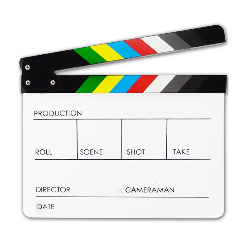 Acrylic Clapboard Dry Erase For TV Film Movie Director Cut Action Scene Clapboard With Marker Pen Eraser Durable