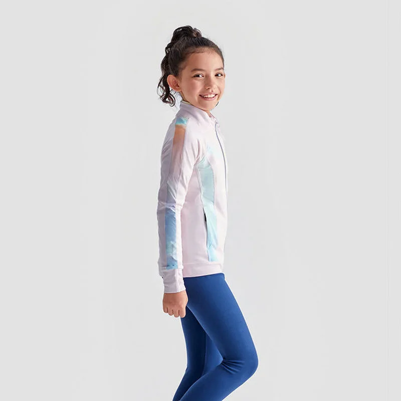 New Children Yoga Jacket Patchwork Kids Gym Zip-up Sweatshirt Lightweight Running Sports Coats For Girls Youth Active Wear