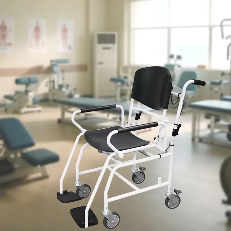 for Hospital Electric Digital Patient Weighting Scale Black PP Iron Wheelchair Chair Manufacturer Direct Sale