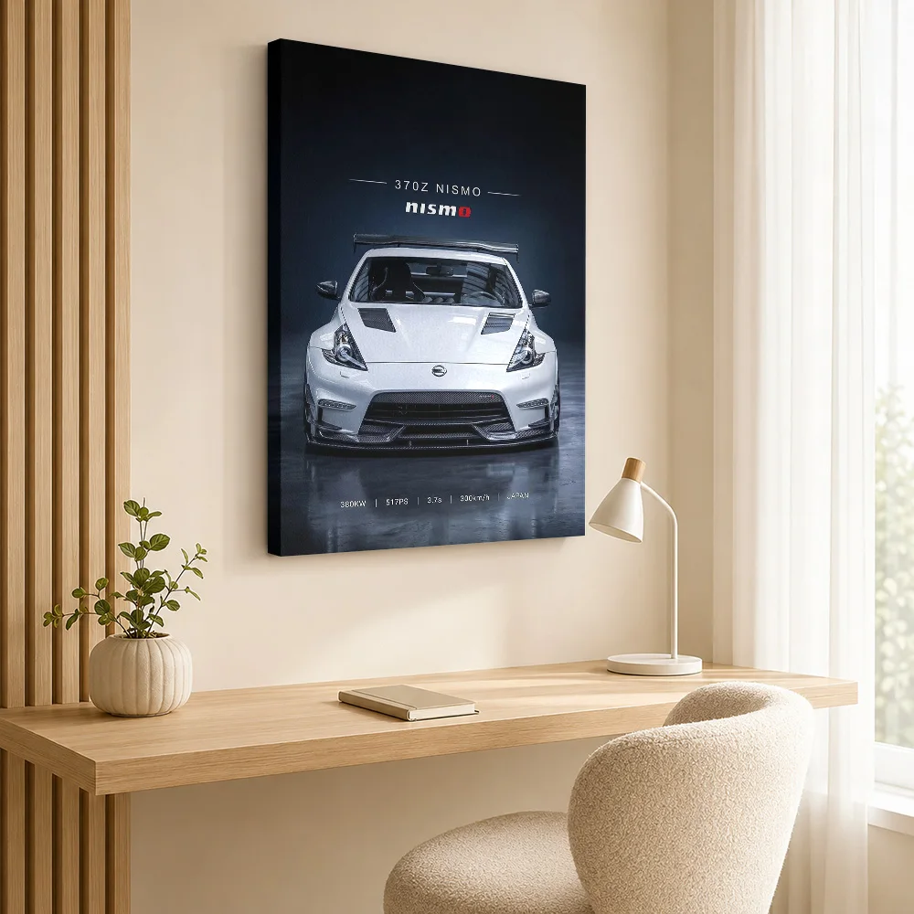 Sleek Sports 370Z Nismo car Canvas Print Poster Personalized Photo Retro Automotive Canvas Wall Art for Office Game Room Decor