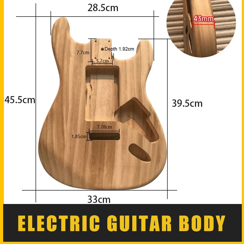 Cuerpo de guitarra eléctrica, tipo madera pulida, cuerpo de barril de guitarra eléctrica de arce, barril de guitarra eléctrica sin terminar