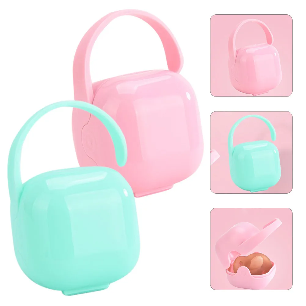 

2Pcs Infant Pacifier Box Compact Travel Soother Container Keeps Pacifiers Clean and Safe Outdoor Household Use Lightweight