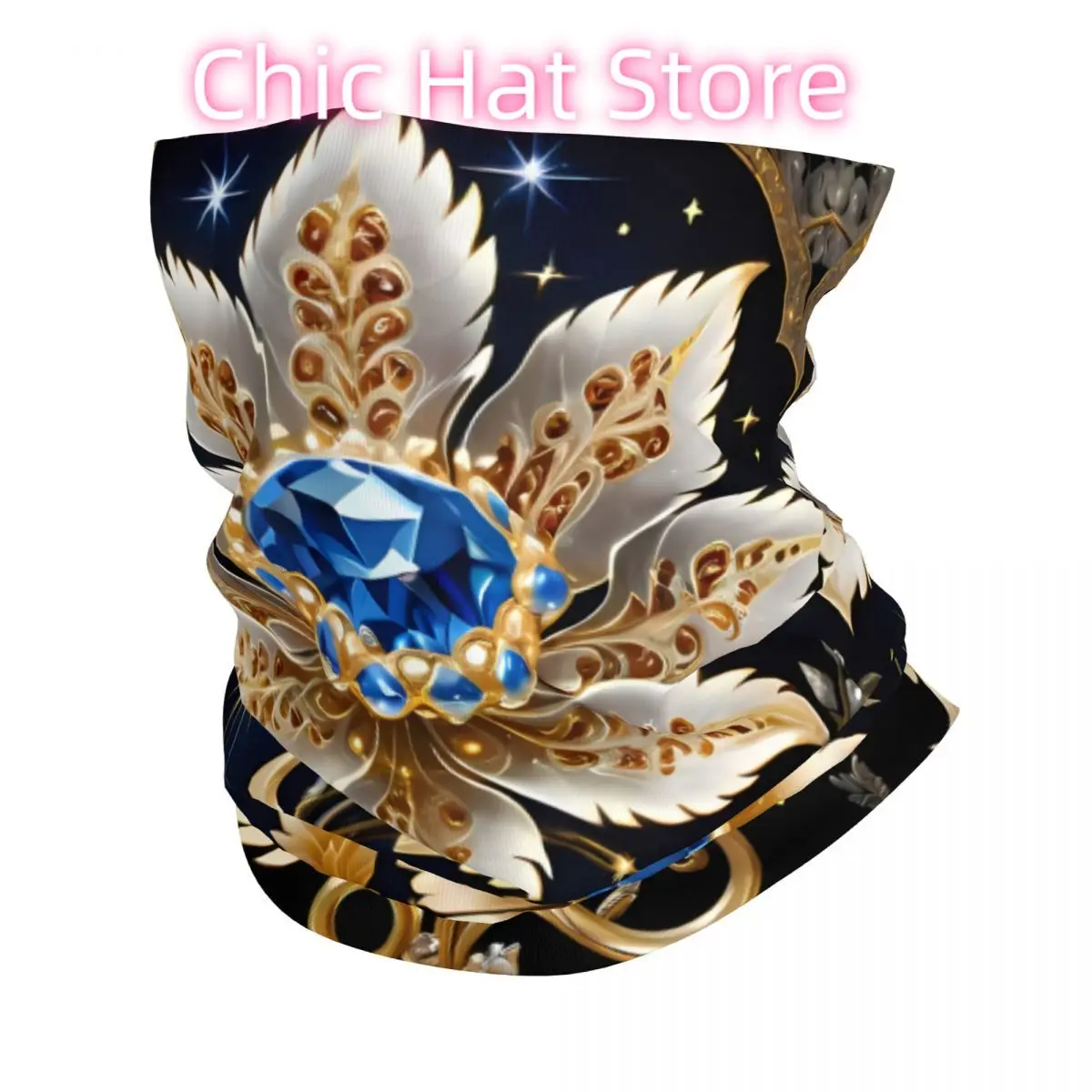 

Русский синий, белый фарфоровый шарф с изображением животных, шейный платок, маска для лица, полиэстер