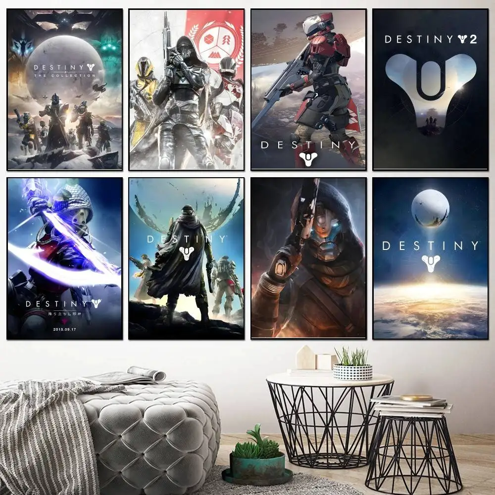 Póster adhesivo de película Destiny 2, arte de pared impermeable para sala de estar, dormitorio, decoración del hogar, 1 ud.